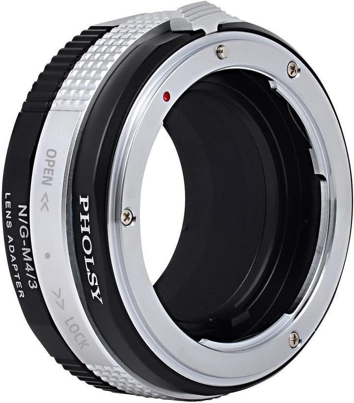 PHOLSY Objektivadapter mit Blendenring Nikkor G auf MFT Kompatibel für Nikon F (G) Objektiv auf M4/3