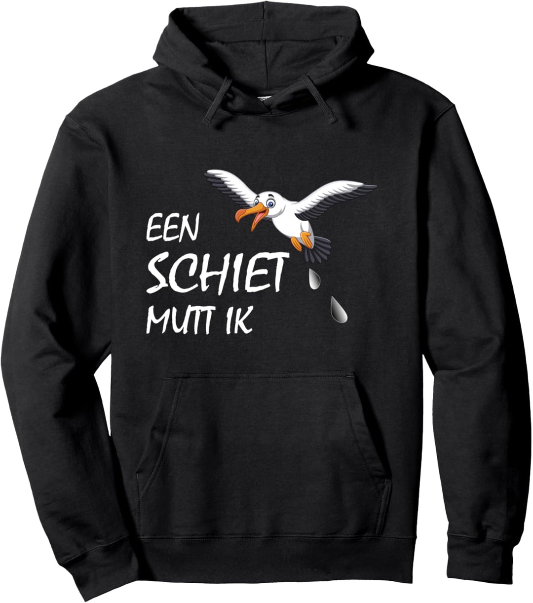 Möwe, moin, een Schiet mutt ik, plattdeutsch norddeutsch Pullover Hoodie