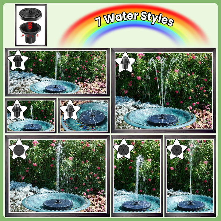 SZMP Solar Springbrunnen mit die Fernbedienung 2026 Upgrade, 6W 54 LED-Lichtern Solarbrunnen Teichpu