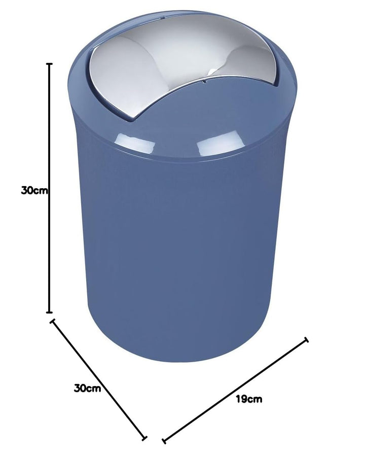Spirella Design Kosmetikeimer 10.19858 "Sydney mit Schwingdeckel 5 Liter (ØxH): 19 x 30 cm Blau Deni