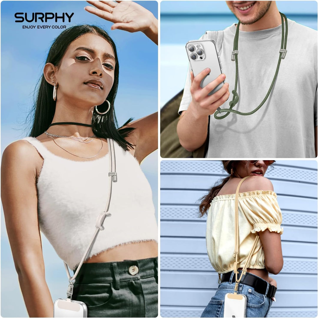 SURPHY Verstellbar Handykette Universal zum Umhängen, Stabil Handyband für Holiday, Outdoor, Reise,