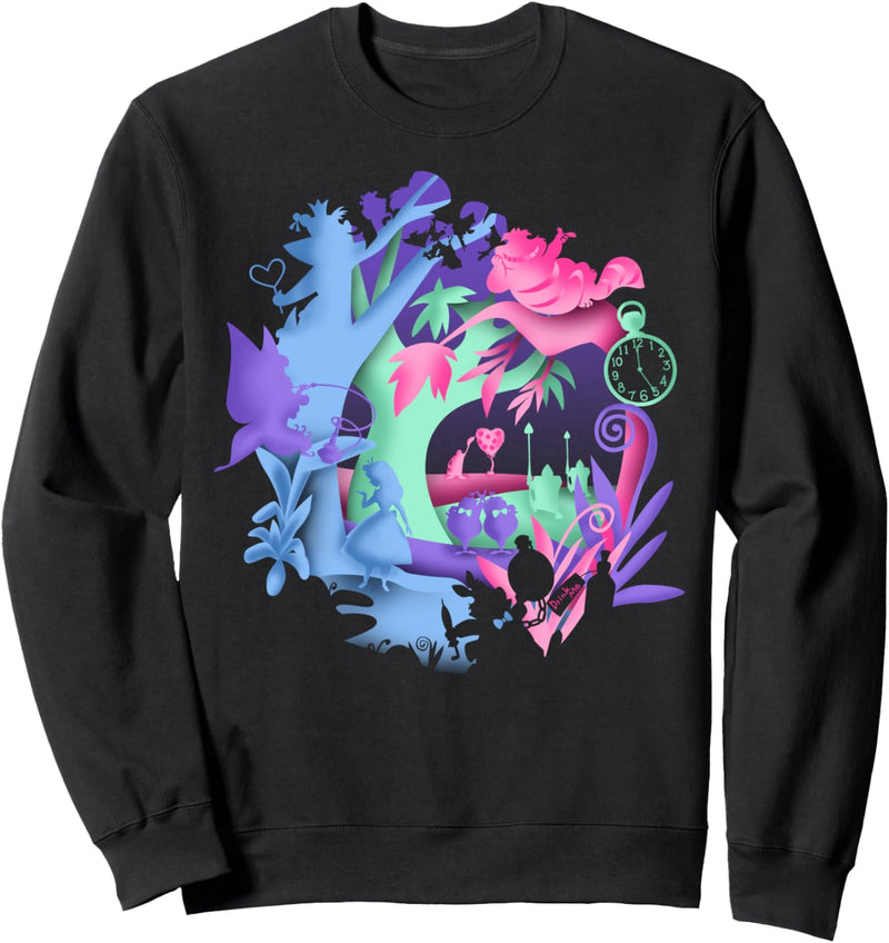 Disney Alice In Wonderland Neon Forest Scene Sweatshirt