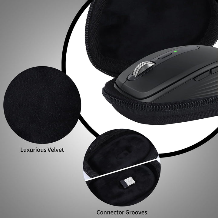 Peyyargo Hart Schutzhülle kompatibel mit Logitech MX Anywhere 3S 3 2S 2 Compact Maus Schwarz, Schwar