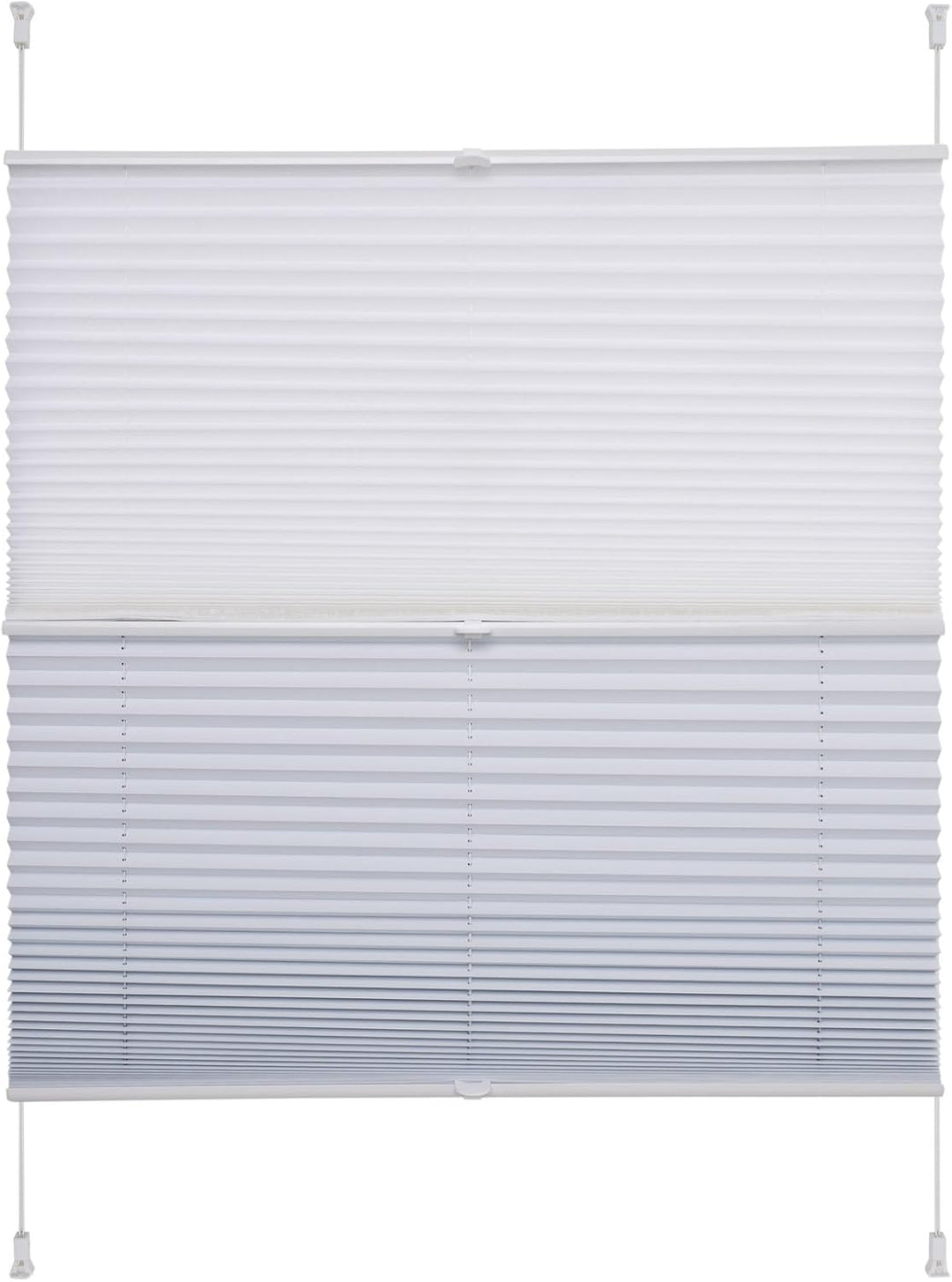 Liedeco® Plissee (Day and Night) verspannt mit Klemmträger / 75 x 130 cm weiss-weiss (Breite x Höhe)