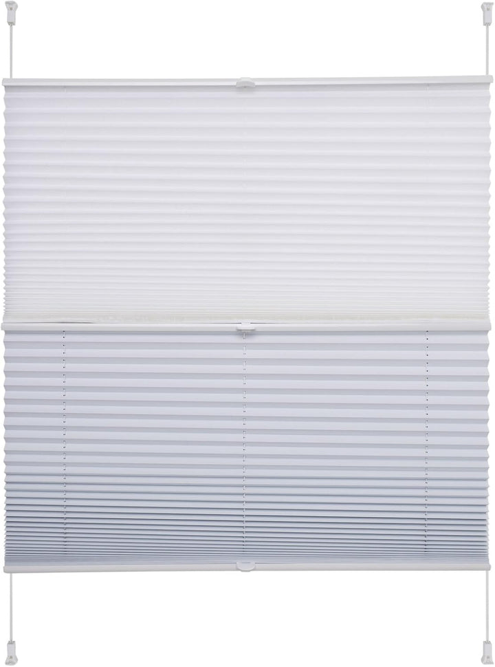 Liedeco® Plissee (Day and Night) verspannt mit Klemmträger / 75 x 130 cm weiss-weiss (Breite x Höhe)