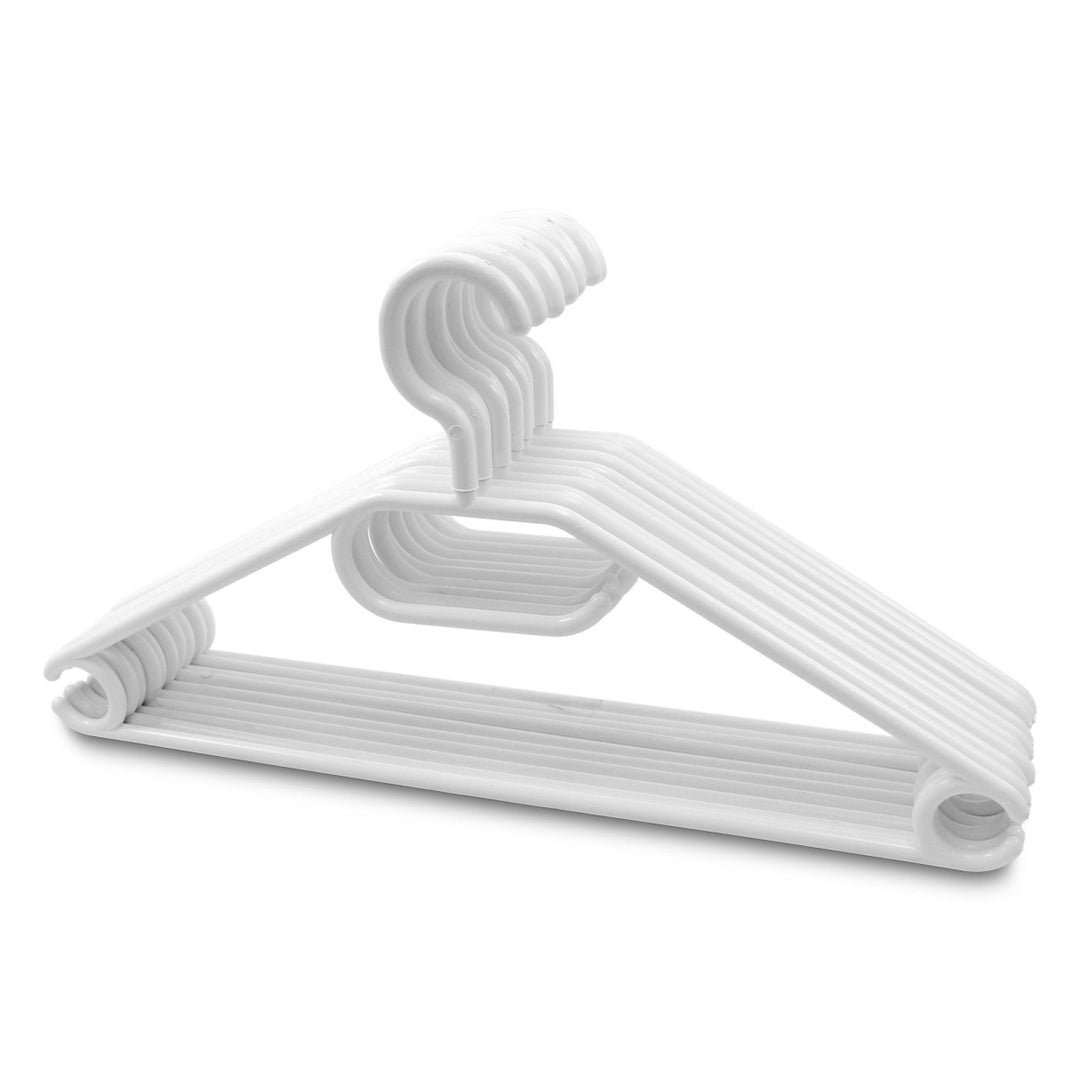 Kleiderbügel aus Kunststoff, drehbarer Haken – Schwarz + Weiss/Weiss, 100 Stück