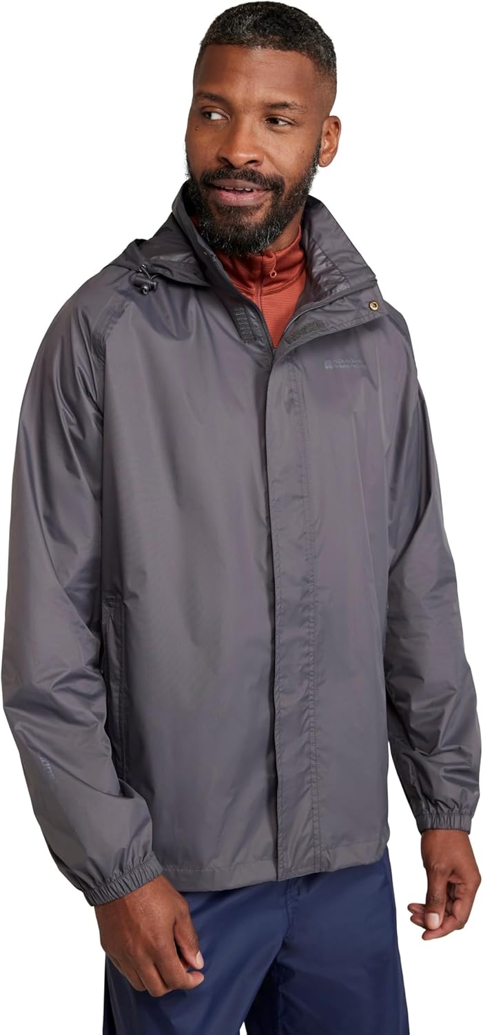 Mountain Warehouse Pakka Herren Wasserdicht Leichte verpackbare Regen Renn Sport Jacke XS Grau, XS G