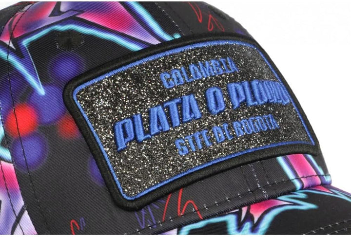 Kappe Plata O Blei, Blau und Rosa, Strass, Kolumbia Baseball – Unisex, blau, Einheitsgrösse