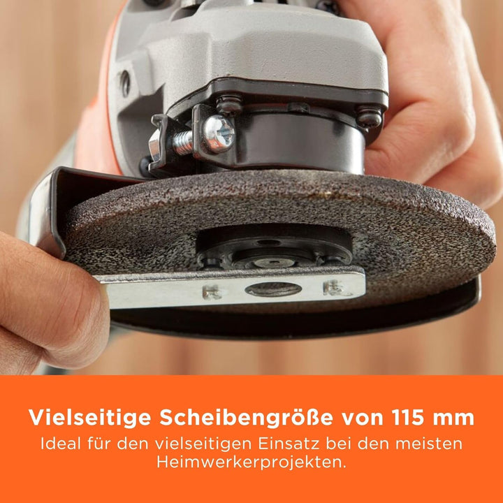 Black+Decker Winkelschleifer (710 W, 115 mm Scheibendurchmesser, Nullspannungsschalter, Sanftanlauf,