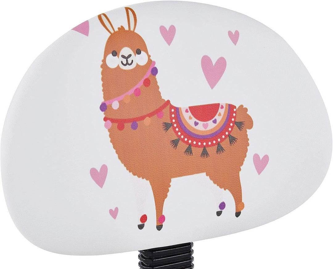 CARO-Möbel Kinderdrehstuhl Alpaca in weiss mit Lama Motiv Schreibtischstuhl Drehstuhl für Kinder höh