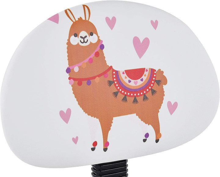 CARO-Möbel Kinderdrehstuhl Alpaca in weiss mit Lama Motiv Schreibtischstuhl Drehstuhl für Kinder höh