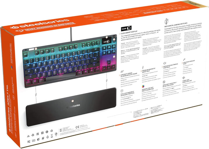 SteelSeries Apex 7 TKL - Mechanische Gaming-Tastatur - Kompakt (TKL) - OLED Smart Display - Blau Sch