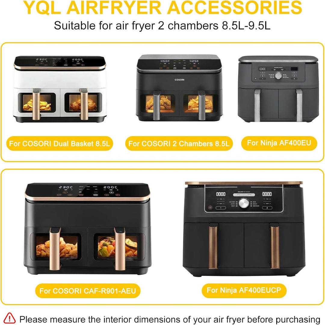 Airfryer Zubehör für Ninja Heissluftfritteuse AF400EU//DZ400EU/ COSORI Heissluftfritteuse 2 Kammern