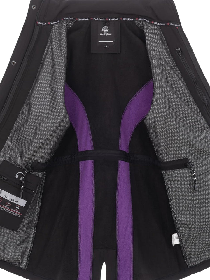 Rock Creek Damen Softshell Jacke Mantel D-492 5XL Weinrot, 5XL Weinrot