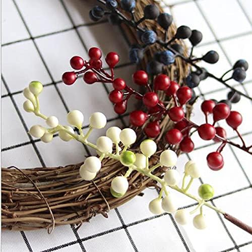 Künstliche Beeren, künstliche Beeren, Burgunderbeere, (20 Stück, je 30,5 cm), künstliche Beeren Stie