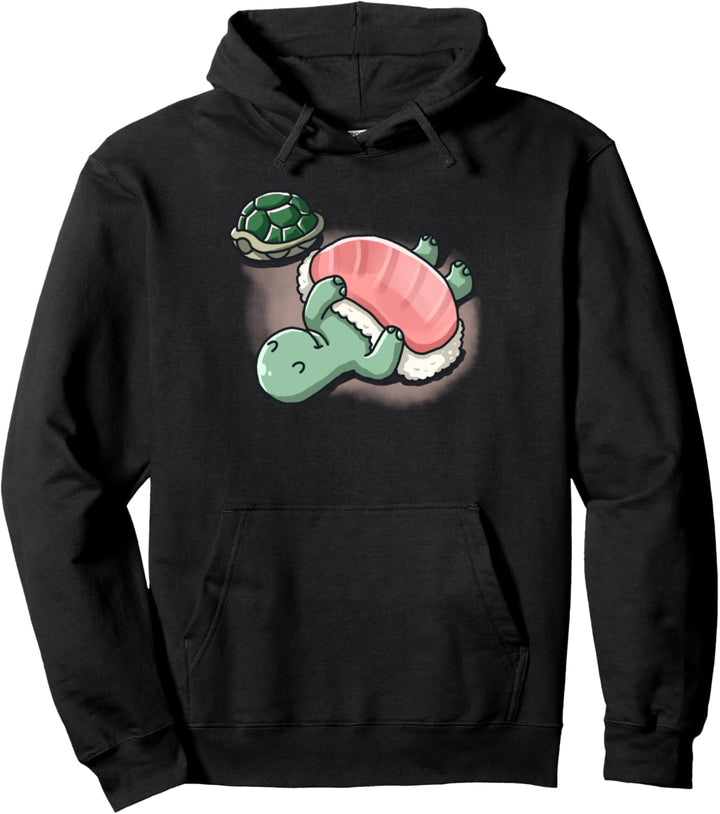 Schlafende Sushi Schildkröte Kawaii Wasabi Japanisches Essen Pullover Hoodie