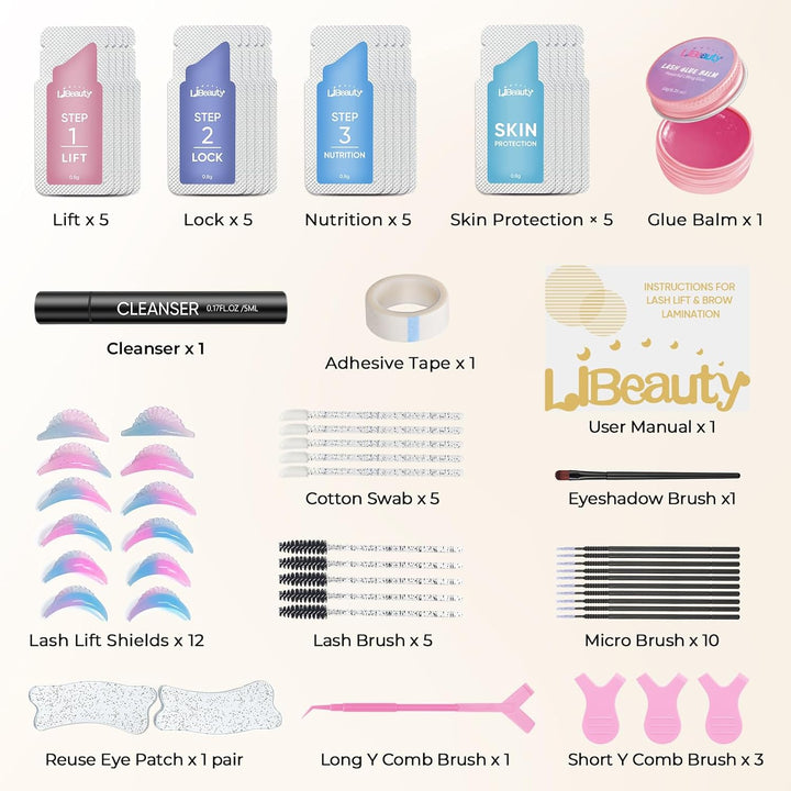 Libeauty Wimpernlifting Set, Korean Style Lash Lifting Set für natürlichen Schwung, hält 4–6 Wochen,