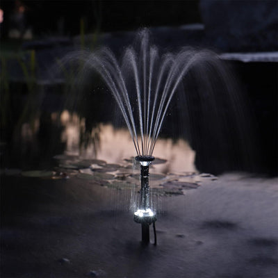 kleine Solarpumpe mit Akku LED Springbrunnen mini Pumpe für Miniteich Wasserspeier Frosch Solar Brun