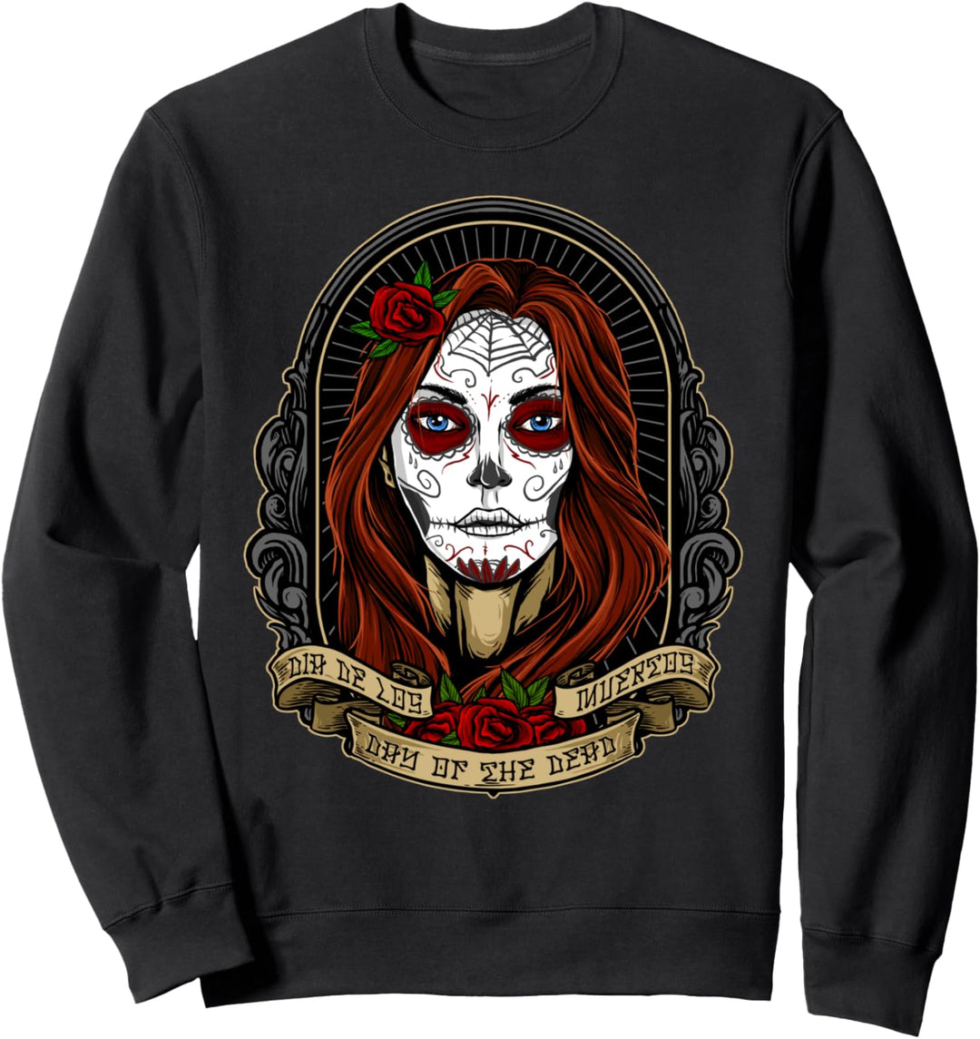 Mädchen mit Blumen Santa Muerte Mexico gothic Sweatshirt