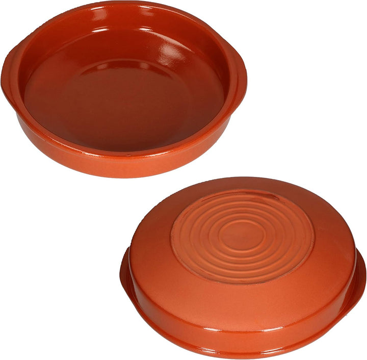 MamboCat Cazuela mit Griff 6er Set Schalen Bernd 850ml Auflaufform rund 24cm aus Ton glasiert Grösse