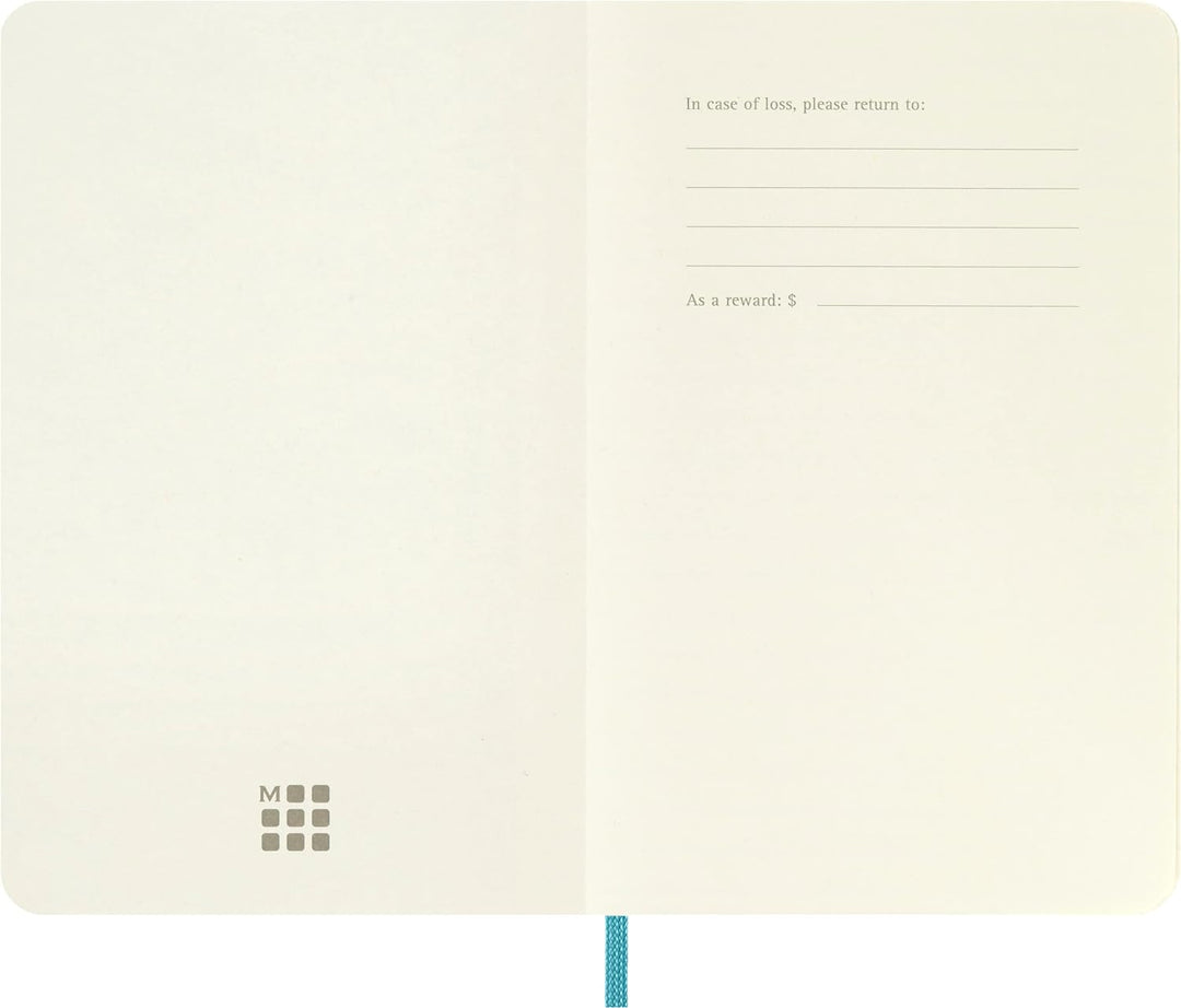 Moleskine Classic Plain Paper Notebook - Soft Cover and Elastic Closure Journal - Color Reef Blue -