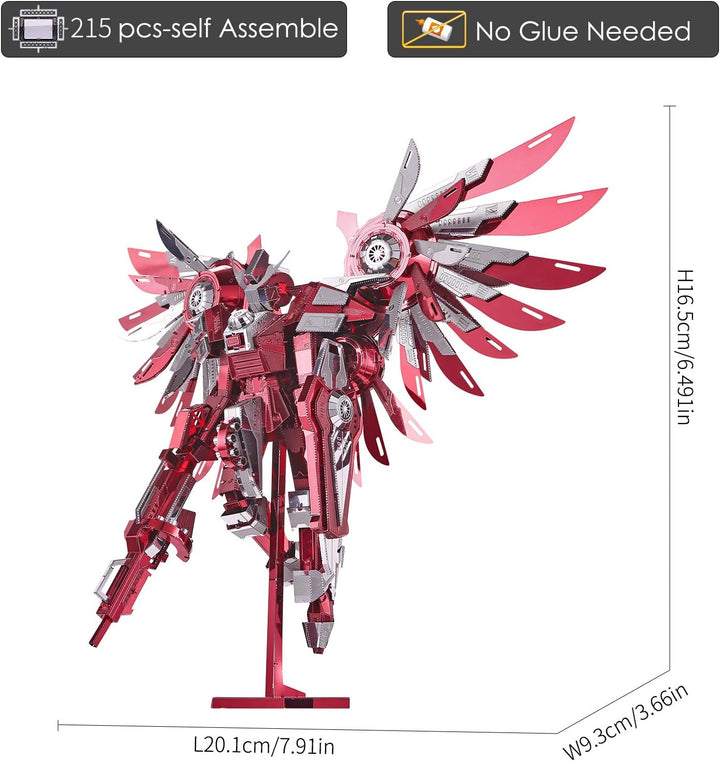 Piececool 3D Puzzle Metall, Roter Ritter Mechkrieger Kampfritter für Modellbausatz Erwachsene, 3D-Pu