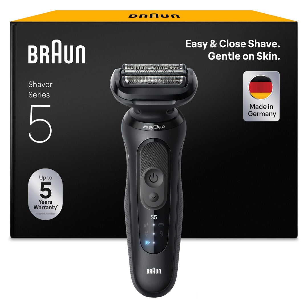Braun Rasierer Herren Elektrisch Series 5, 52-N1000si, Schwarz | Rasierapparat, Kabelloser Elektrora