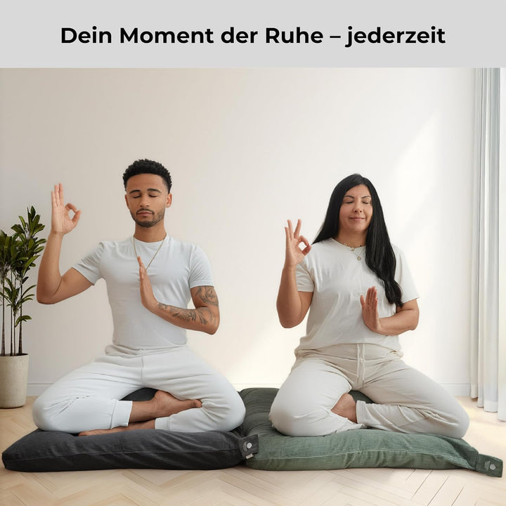 Inner Peace Meditationsmatte Zabuton Cord XL 85 x 85 cm Anthrazit, Anthrazit