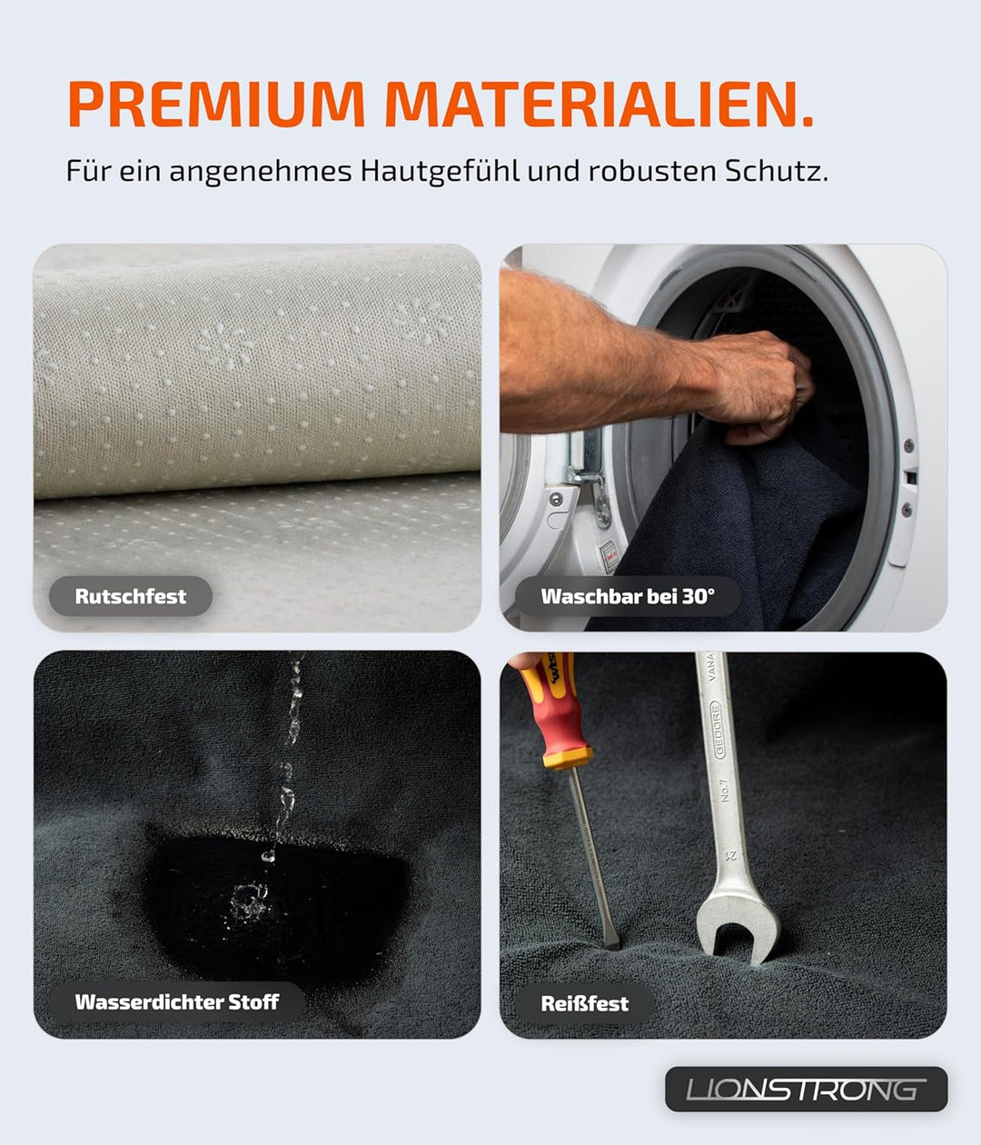 LIONSTRONG® Autositzschoner Vordersitz universell kompatibel [WASSERDICHT] - Autositzbezüge Vordersi