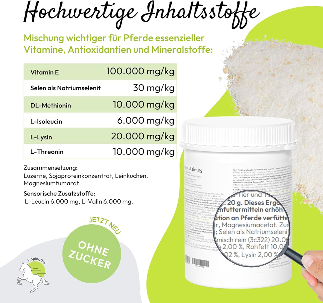 PHA Muskel &amp; Leistung Pferd, Ergänzungsfutter zur Unterstützung von Muskelaufbau und Leistungsfähigk