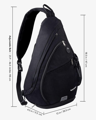 WATERFLY Sling Bag Crossbody Backpack Schulterrucksack mit verstellbarem Schultergurt Perfekt für Ou