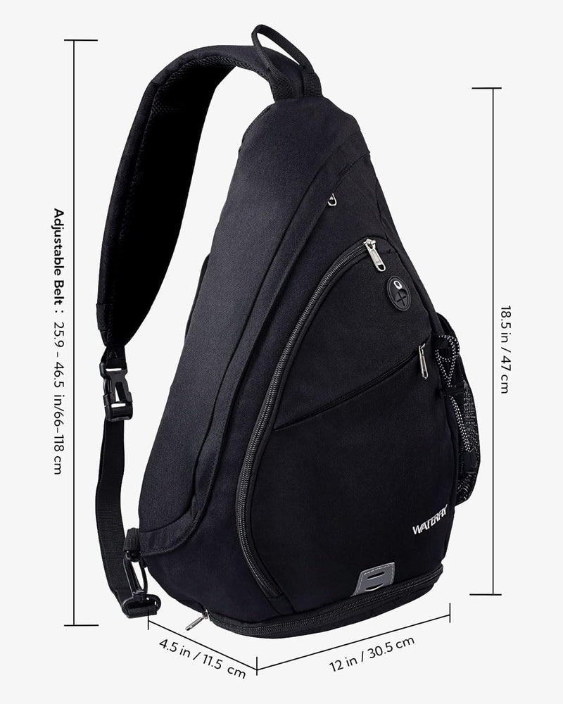 WATERFLY Sling Bag Crossbody Backpack Schulterrucksack mit verstellbarem Schultergurt Perfekt für Ou