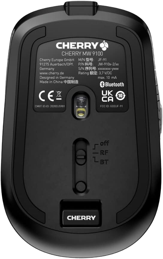CHERRY MW 9100, kabellose und wiederaufladbare Maus, wahlweise Verbindung über Bluetooth oder 2,4 GH