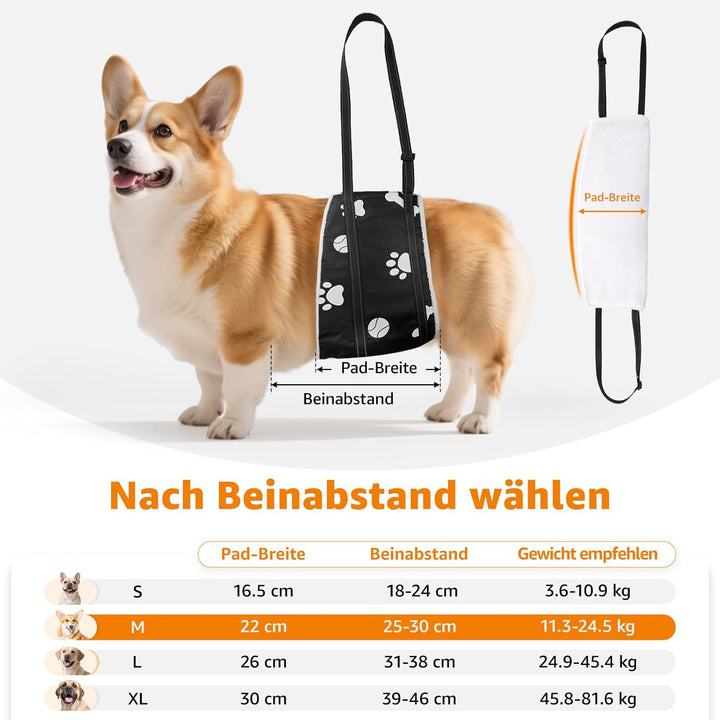 Weiche, verstellbare Tragehilfe & Tragegurt für Hunde – Treppenhilfe & Treppenlift für ältere/verlet