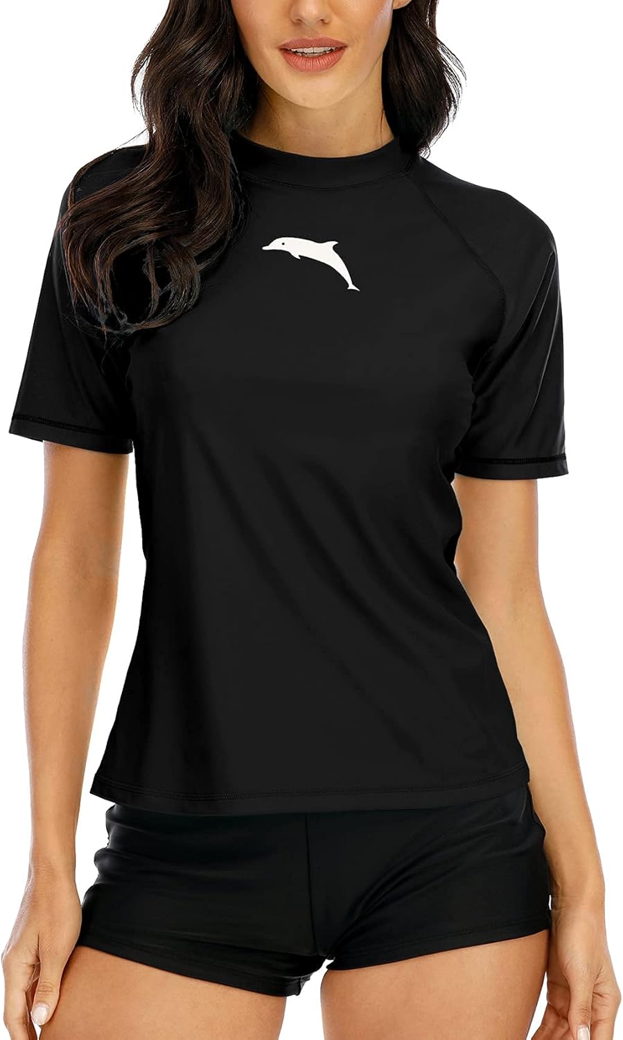 Halcurt UV Shirt Damen Kurzarm Rash Guard UPF 50+ Schwimmshirt Schnell Trocknender Badeshirt M-XXL M
