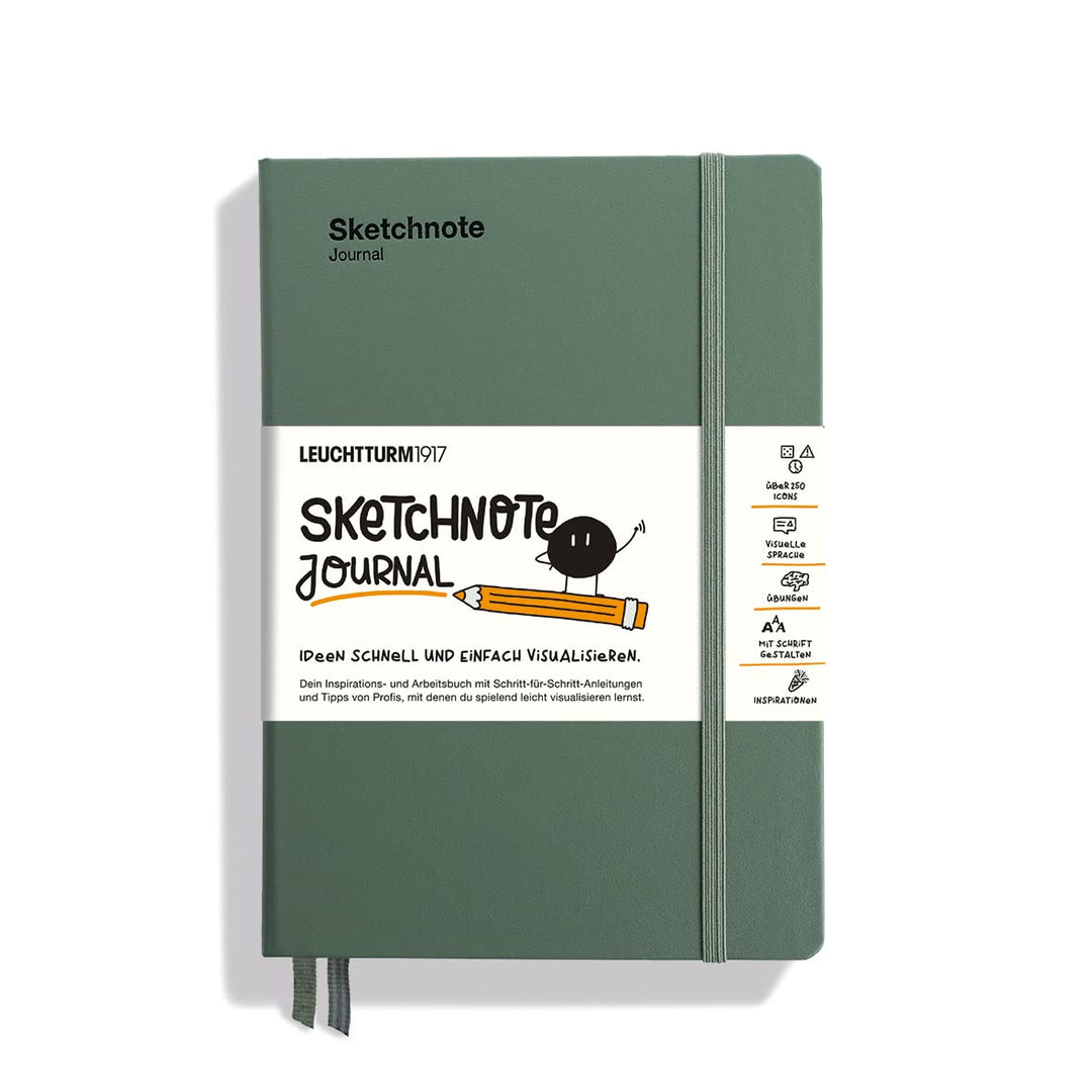 LEUCHTTURM1917 Sketchnote Journal - Notizen & Ideen schnell und einfach visualisieren - Deutsch/Oliv
