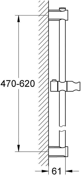 GROHE Universal - Brausestange (600mm, mit Wandhaltern, Gleiter und Gelenkstück, schnelle Befestigun