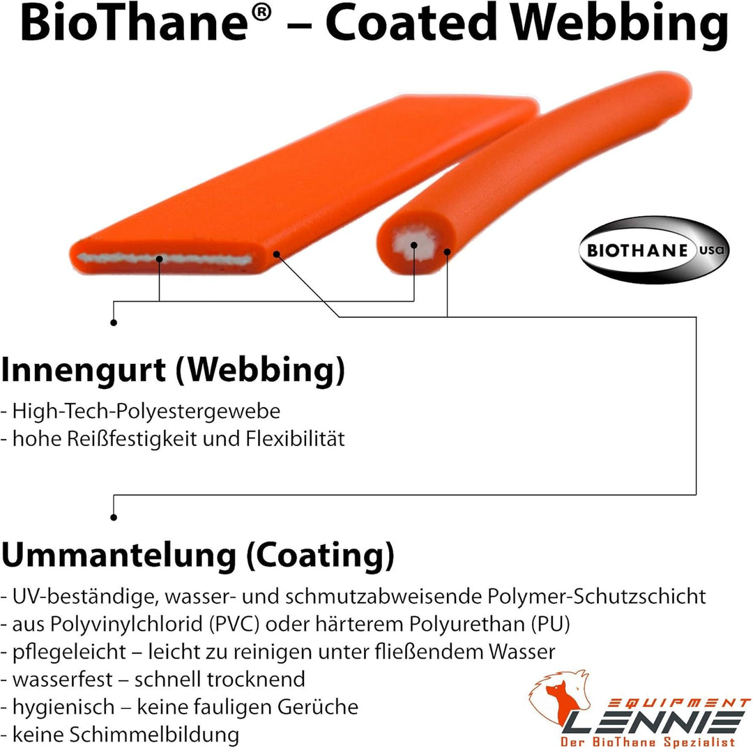 LENNIE Biothane Geschirr für Hunde, wasserdicht, verstellbar, H-Geschirr, Hundegeschirr, Führgeschir