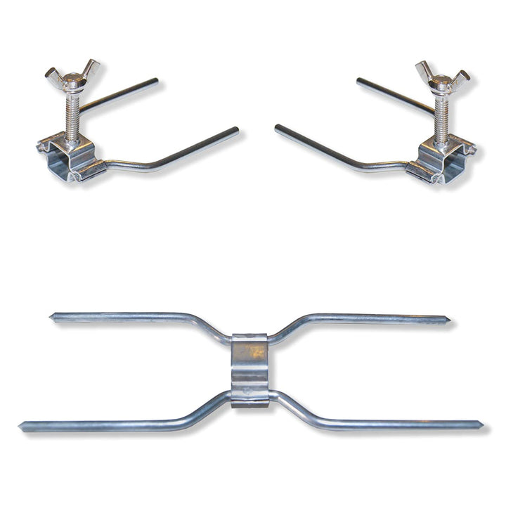 Grillspiess-Set für Hühnergrill, aus Stahl, Werkzeuggabel für professionelle Drehspiesse, Universal-