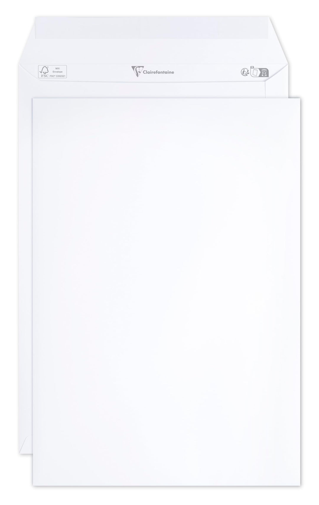 Clairefontaine 8250C - Karton mit 250 Versandtaschen weiss C4-229x324 mm, selbstklebend, 120g, 1 Kar