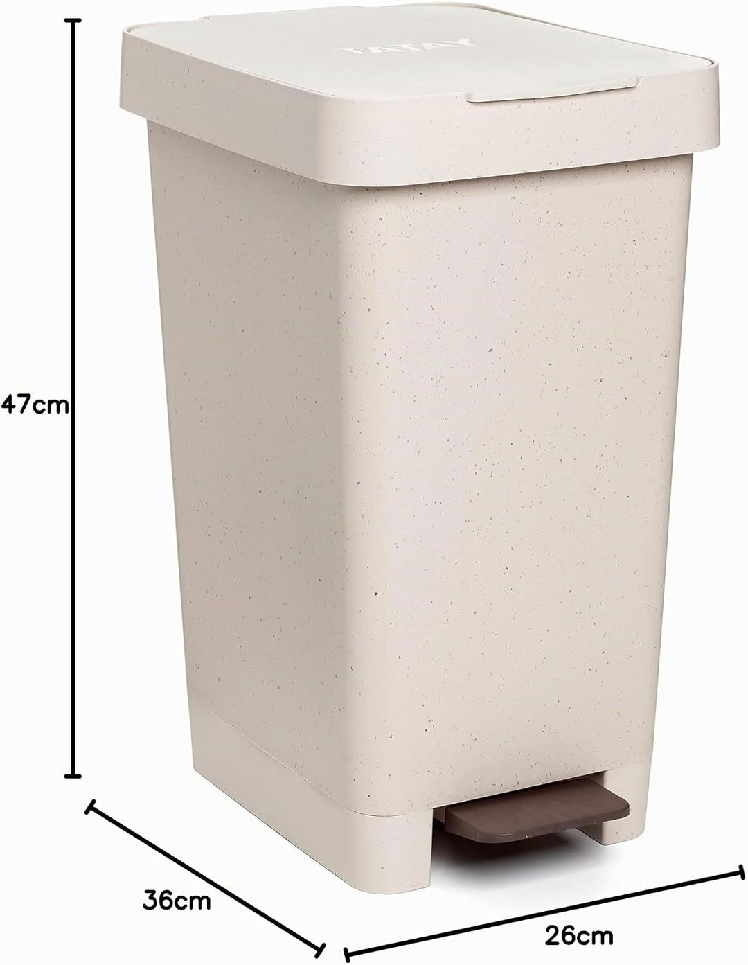 TATAY Smart 25L Mülleimer mit Pedal | Kompaktes und funktionales Design | Für Innen Und Aussen | Für
