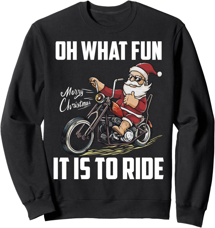 Santa Claus Fährt Motorrad Biker Weihnachten Motorradfahrer Sweatshirt