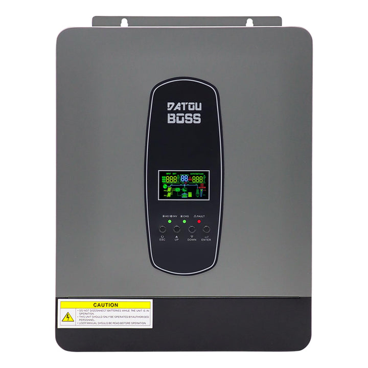 DATOUBOSS Hybrid Wechselrichter 24V 3000W, Hybrid Solar Wechselrichter 24V Reiner Sinus, 24V DC auf