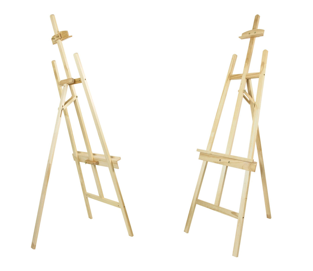Paintersisters Akademie Staffelei EASY 175 – Keilrahmen bis 128 cm, Kiefernholz, Atelierstaffelei zu