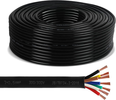 AOHEWEI 7 adriges Kabel für Anhänger 10m Schleppkabel 7 adriges Anhängerkabel schwarz für Caravan LK