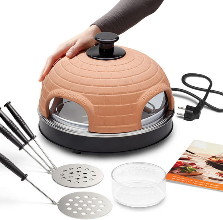 Monsterzeug Pizza Raclette Ofen, Elektrischer Mini-Ofen, Mobiler Steinofen für Zuhause, Inkl. Pizza-