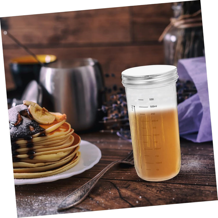Alipis 650ml Glas Sauerteigstarterglas mit Silikon und Aluminiumdeckel Dichtleistung und Leicht zu R