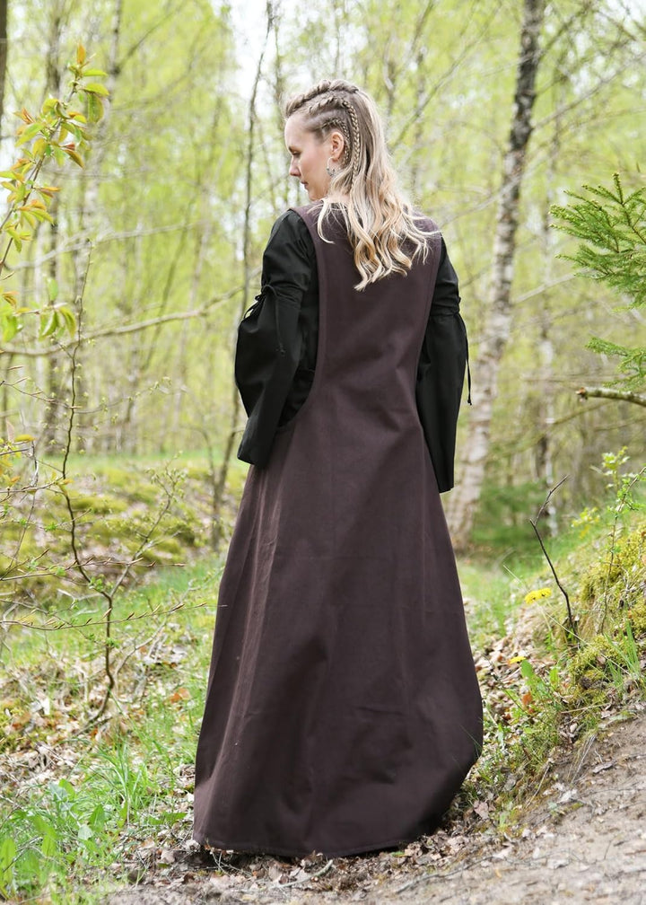 Mittelalter Überkleid Surcot Andra für Damen aus Canvas | Segeltuch Baumwolle Wikinger Obergewand bo
