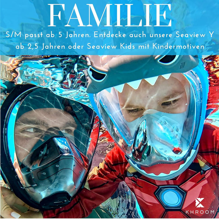 Khroom® von DEKRA® geprüfte CO2 sichere Schnorchelmaske Vollmaske | bekannt aus YouTube | Seaview X