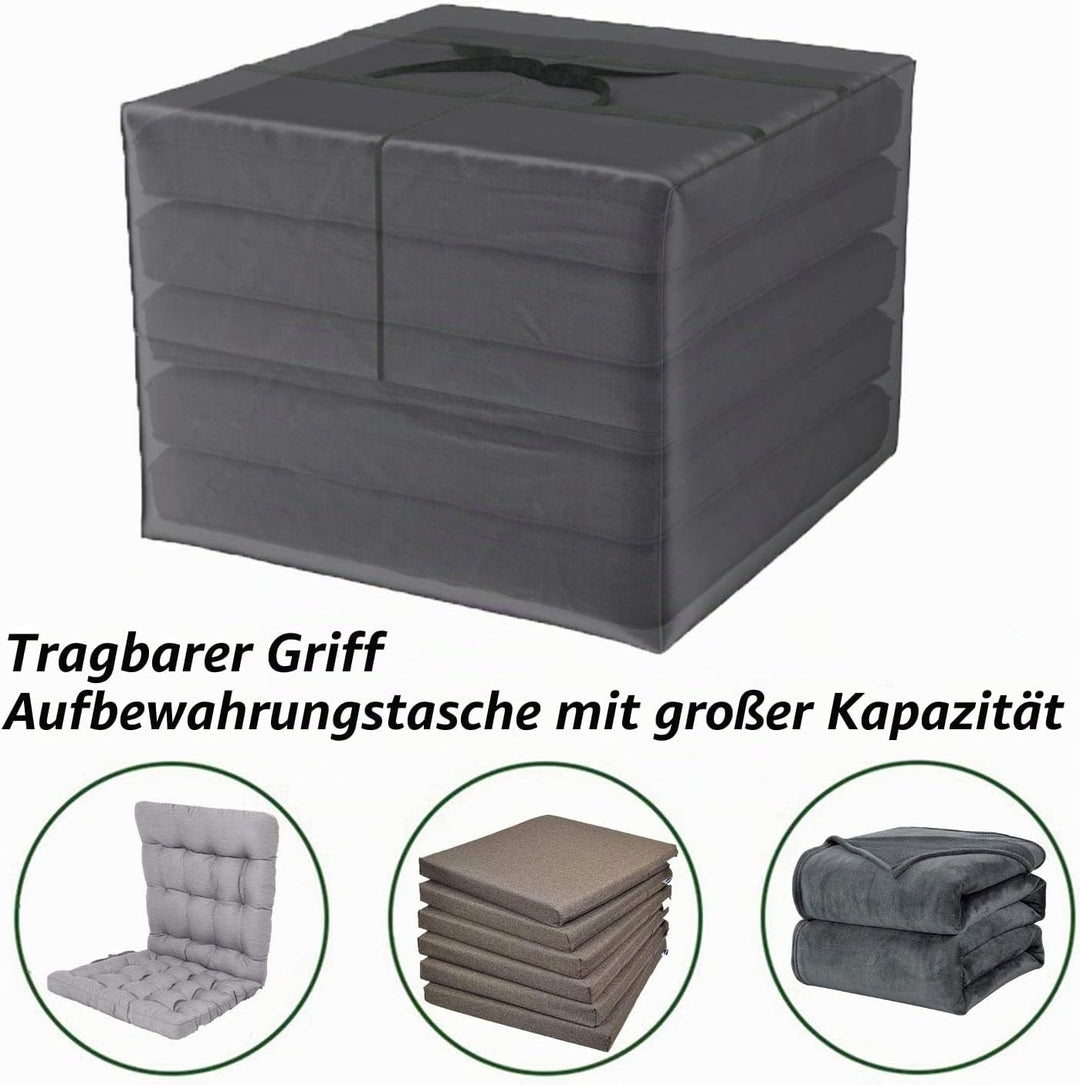 Aufbewahrungstasche Deluxe XXL (80x80x60 cm) und Schutzhülle für Auflagen - Gartenauflagen Aufbewahr